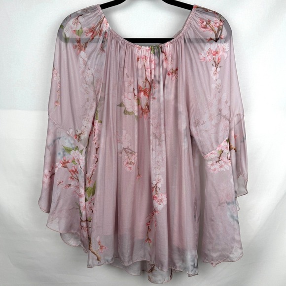 Le Marais Paris Tops - Le Marais Paris Silk Floral Blouse Italy Fairycore Romantic Boho Bell Sleeve L